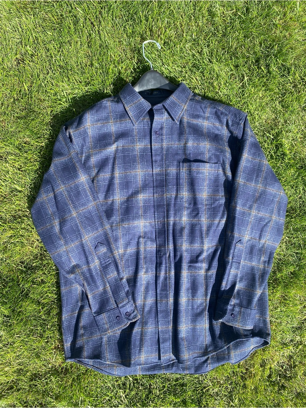 Men's Pendleton Navy Plaid Button-Up Shirt